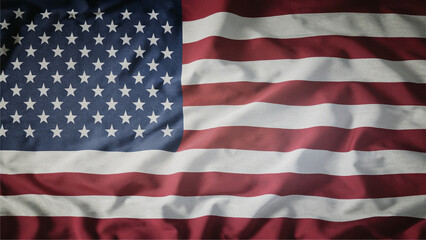 photo american flag waving in blue sky USA Flag