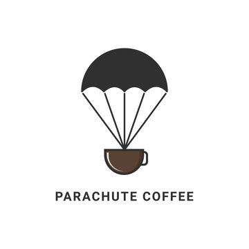 coffee parachute logo design concept