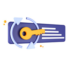 3d illustration keyword object. 3D creative SEO design icon. 3D Rendering.