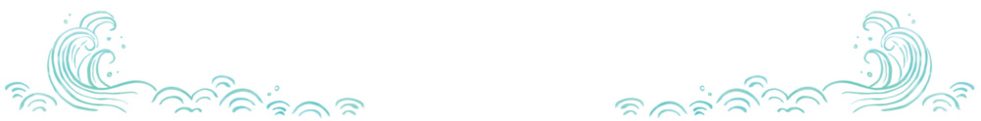 Fototapeta premium 波の手描きイラストテンプレート