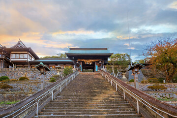 Naklejka premium Nagasaki, Japan - Nov 28 2022: Suwa Shrine is a major Shinto shrine, it's established as a way of stopping and reverting the conversion to Christianity that took place in Nagasaki