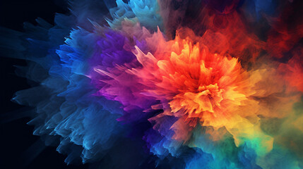 Fototapeta na wymiar Generative AI, Colorful Explosions: Abstract Patterns and Vibrant Hues