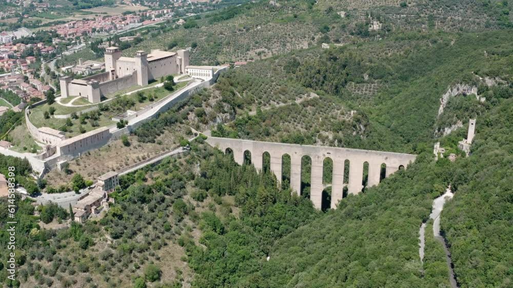 Wall mural aerial view of the city of spoleto umbria