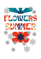 flower summer artwork for t shirt print and clothing