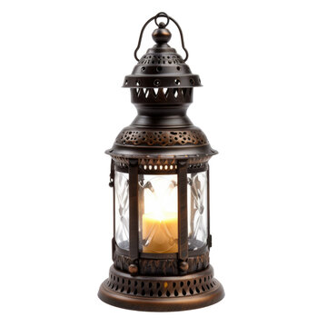 patio lantern isolated on a transparent background, generative ai