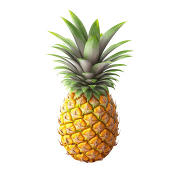 pineapple isolated on a transparent background, generative ai