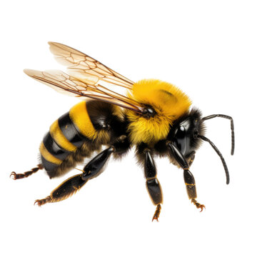 bumblebee isolated on a transparent background, generative ai