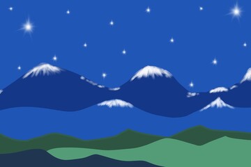 Nature landscape ,Abstract painting background , Colorful pretty texture drawing by hand. Digital indigo wallpaper.