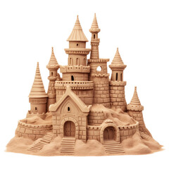 sandcastle isolated on a transparent background, generative ai
