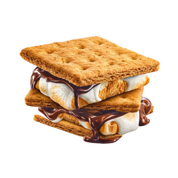 smores isolated on a transparent background, generative ai