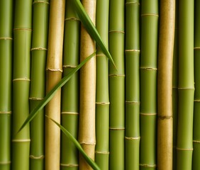 Fototapeta premium Desktop background with a bamboo row and minimalistic design. Generative AI