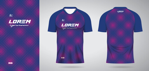 blue pink sports jersey template for soccer uniform shirt design	