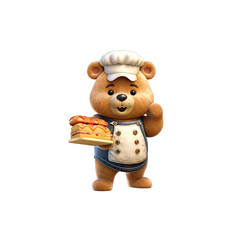 Fototapeta premium Baker Bear is a delightful bear wearing a chef's hat and apron.