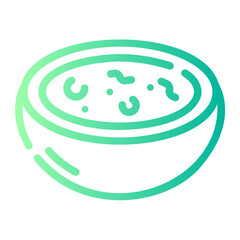 chicken porridge Line Gradient Icon