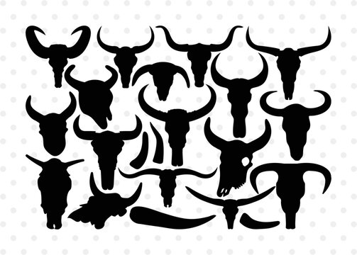 Skull Bull Silhouette, Skull Bull SVG, Bull Skull Svg, Bull Head Svg, Buffalo Skull Svg, Bull Horns Svg, Skull Bull Bundle, SB00320