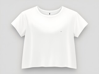 Blank oversized cropped white T Shirt template, front view, isolated in  white background, womens, mock upGenerative AI