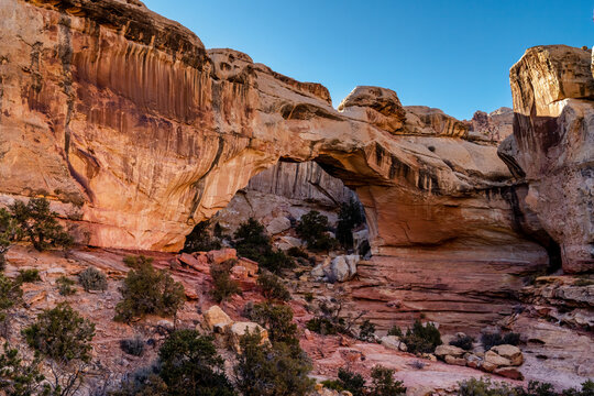 Landscape photograph of Hickman Arch in Capital Reef national Park in Utah.
