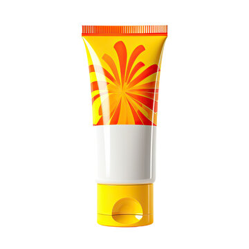 sunscreen isolated on a transparent background, generative ai