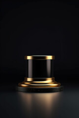 Black and gold podium for product photography showcase