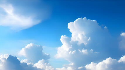 Naklejka na ściany i meble Blue Sky White Clouds Created With Generative Ai Technology