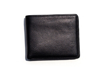 Fototapeta premium Black wallet isolated on white background