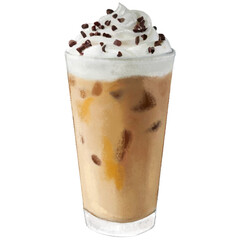 iced coffee with cream on top