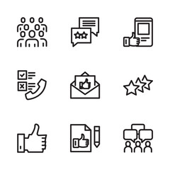 set icon line feedback, rating. vector illustration