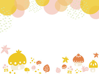 北欧風でかわいい秋のまちなみの背景バナー