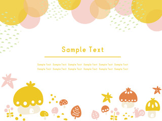 北欧風でかわいい秋のまちなみの背景バナー