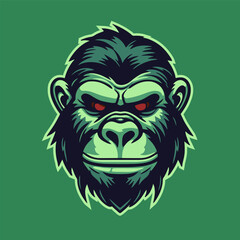 Toxic monkey Gorilla head logo mascot, for tshirt, cover, esport, badge, emblem