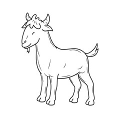 Goat doodle cartoon characters. Best for outline, logo, and coloring book with eid al adha themes