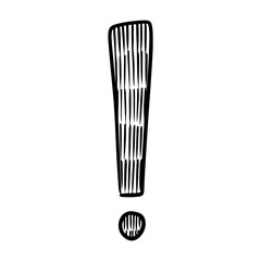 Doodle sketch style of Hand drawn exclamation point vector illustration.