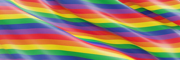 Wavy rainbow flag. LGBTQ color.