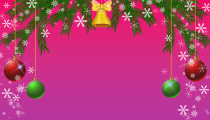 Happy New Year and Merry Christmas! Can be used as a postcard, internet banner or flyer.  Illustration has space for text , copy space.