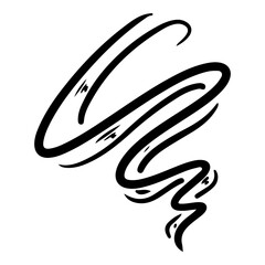 Doodle sketch style of smoke symbol drawn illustration for concept design.