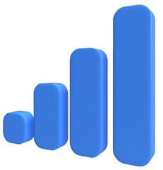 3d blue graph