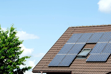 Installing a Solar Cell on a Roof.