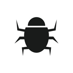Software development and debugging concept. Bug found in binary code 