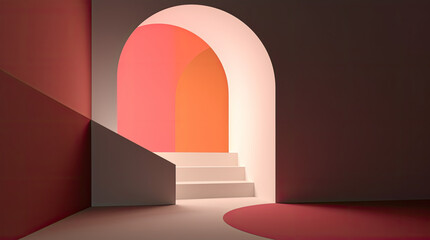 The illustration of minimal architectural forms art.