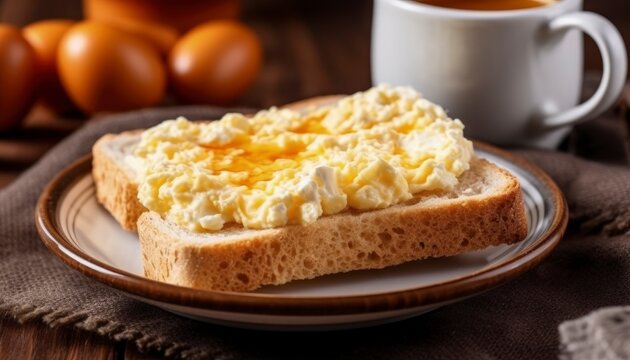 toast bread with scrambled egg