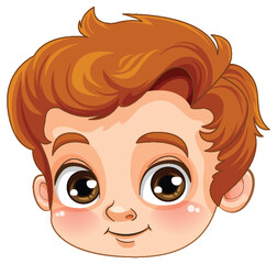 Cute Caucasian boy face isolated