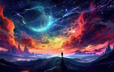 Colorful cosmic delight vibrant and captivating concept art.