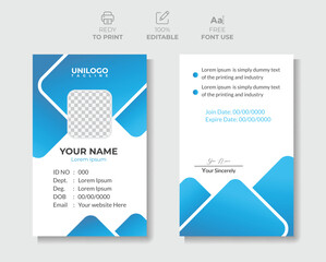 Professional ID Card Template Employee Id card Office Id card for your company.