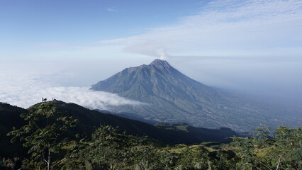 Fototapeta premium Merbabu mountain in Java Indonesia