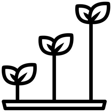 growing plants black outline on white clip art preview