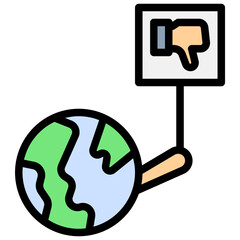 globe filled outline style icon