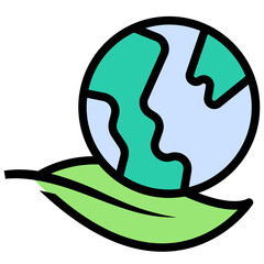 green earth filled outline style icon