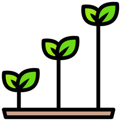 growth filled outline style icon