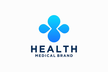 Fototapeta na wymiar Modern Healthcare Medical Logo. Geometric Linear Rounded Cross Sign Health Icon isolated on White Background. Flat Vector Logo Design Template Element.