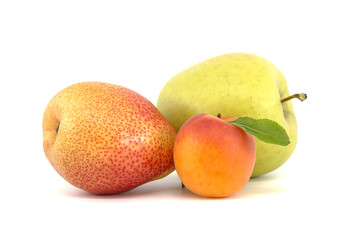 Fresh healthy fruits isolated on white background